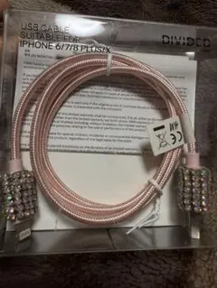 USBケーブル iPhone 6/7/8 Plus/X ラメ付き