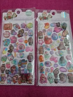 【E38】ラブブ♡ぷっくりドロップシール2点セット