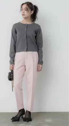 coca（coca）　裏起毛ハイウエスト美脚テーパードパンツ