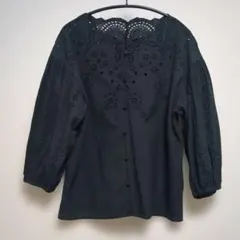grove スカラップエンブロイダリーブラウスＬサイズ