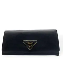 美品　PRADA プラダ　長財布　サフィアーノ　三角ロゴ　デカロゴ　ブラックのサムネイル