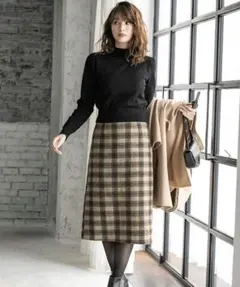 fifth バックスリットチェックタイトスカート