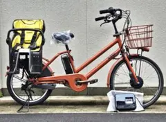 ブリジストン♪電動アシスト自転車♪ビッケモブdd♪子供のせ♪オレンジ♪ベルトのサムネイル