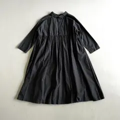Gauze# ガーゼ ⿻ リネン ティアードワンピース ゆったり 黒