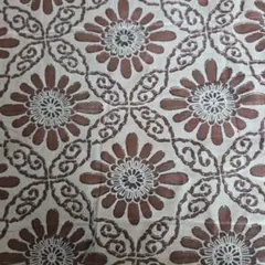 古布　木綿　型染　菊唐草　一幅　はぎれ　グレー　し3　着物　骨董　リメイク　明治