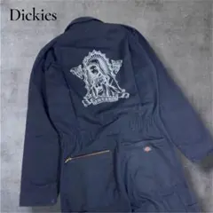 値下げ　Dickies つなぎ オーバーオール マリアプリント ブラック 作業着