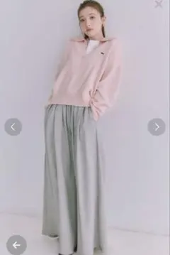 SNIDEL スウェットタックワイドパンツ　グレー