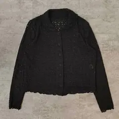 長袖レースブラウス ブラック 古着 vintage 秋服
