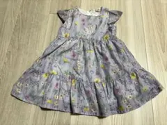 プティマイン　花柄ワンピース　半袖　ラベンダー