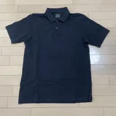 無印良品 紳士　洗いざらし鹿の子編み半袖ポロシャツ紳士Ｌ・黒