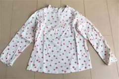 お値下げ☆ミキハウス カットソー お花 インナー 薄手 ボタン付き 120 ☆