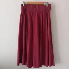 【美品】アースミュージックアンドエコロジー　ボルドー フレア プリーツスカート