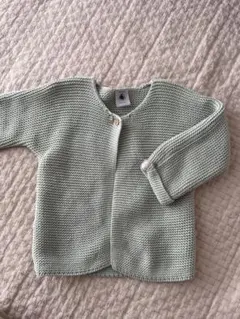 プチバトー　ミントグリーン カーディガン 18m