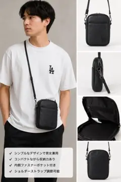 【美品】MLB LA クロスボディバッグ ショルダーバッグ 黒 未使用のサムネイル