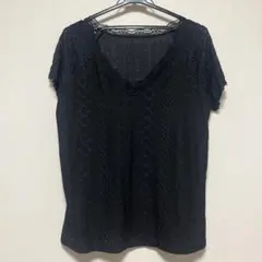 未使用！　SHEIN レース 半袖カットソー ブラック