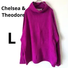 Chelsea & Theodore　【L】　タートルネック　大きめ　ニット　紫