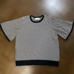 OPAQUE.CLIP 半袖ボーダーニット レディースMサイズ