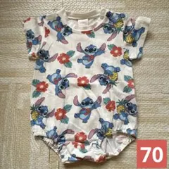 半袖ロンパース　スティッチ　ディズニー　70センチ　ベビー服