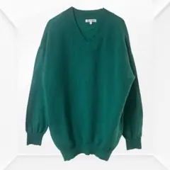 2749☆ 3can4on Vネックニット　セーター　3 グリーン　長袖のサムネイル