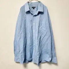 ジョージ✨【XL】ギンガムチェック 襟付き 長袖 シャツ 青 白 綿 外出のサムネイル