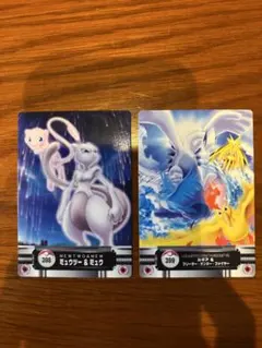 ポケモンずかんカード　ルギア&フリーザーサンダーファイヤー　ミュウツー&ミュウ