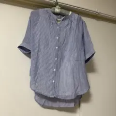 【定価2990円】麻調5分袖ブラウス　タンクトップ　2点セット　ブルー