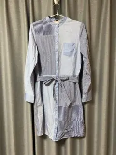 Brooks Brothers ストライプ柄長袖シャツワンピース　Lサイズ