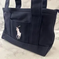 POLO RALPH LAUREN ポロラルフローレン 帆布 ミニトートバッグ紺のサムネイル