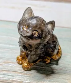 天然石 彫刻パーツ モリオン 猫ちゃん 貫通穴あり - メルカリ