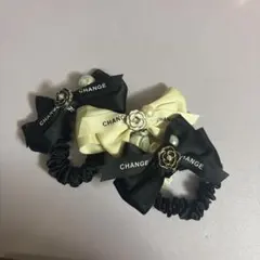 リボン付きヘアゴム 3個セット