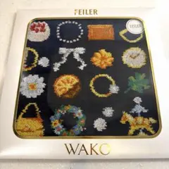 《限定》フェイラーハンカチ「WAKO Happy Moments」 ネイビー