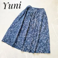 yuni ユニ　藍染め風　アート　水玉　ロングスカートのサムネイル