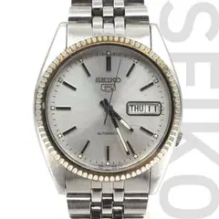 【美品】セイコー／セイコー5 フルーテッドベゼル 7S26-3110／自動巻 SEIKO セイコー セイコー5 7S26-3110 美品 シルバー文字盤