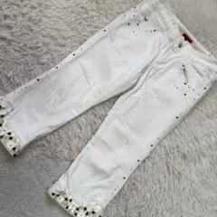 TO BE CHIC スパンコール付きパンツ ホワイト 40 可愛い オシャレのサムネイル