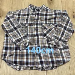 RIO 140cm ブラウン　チェック　長袖　シャツ