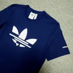 ★美品　アディダス　adidas Tシャツ　トレフォイル　ビッグロゴ　刺繍　M