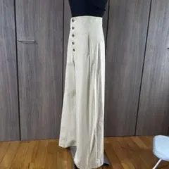 ルシェルブルー！ ベージュ ハイウエスト ガウチョパンツ36