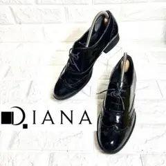 【美品】DIANA ヒールローファー　ウィングチップ　エナメルローファー DIANA ダイアナ ヒールローファー ウィングチップ エナメルローファー
