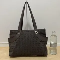 ■ BVLGARI（ブルガリ）良品/キャンパス×レザー /ハンドバッグ/ブラウンのサムネイル