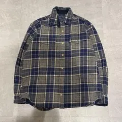 オンブレチェック ネルシャツ 厚手 グランジ メンズ