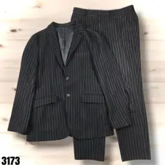 GU 美品 ストライプ ビジネススーツ ブラック L 3173