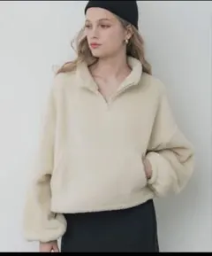 【タグ付き】coca コカ ボアハーフジップブルゾン トップス M アイボリー