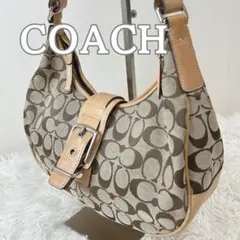 COACH シグネチャー ワンショルダーバッグ ホーボー ブラウン Y2K三日月