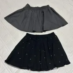 【美品】グレー・ブラックミニスカートセット Lサイズ