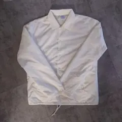 Champion　ホワイト ナイロンジャケット　 ボタン式　ジャンパー　春　秋