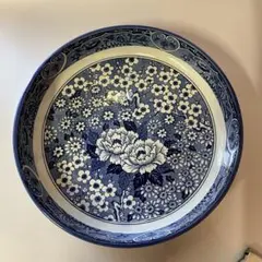 大皿　青　花柄　約30cm