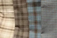 先染めチェック柄カットクロス（青・茶色・ベージュ）