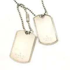GUCCI SV925 ドッグタグ シルバー ネックレス プレート ペンダント