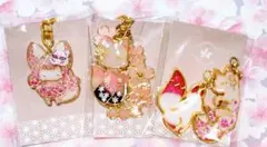 【4】和風ピンク4点セット　キーホルダー