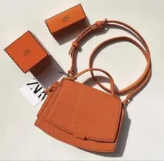 ZARA ショルダーバッグ オレンジ
